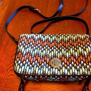 Turquoise/brown crossbody Vera Bradley